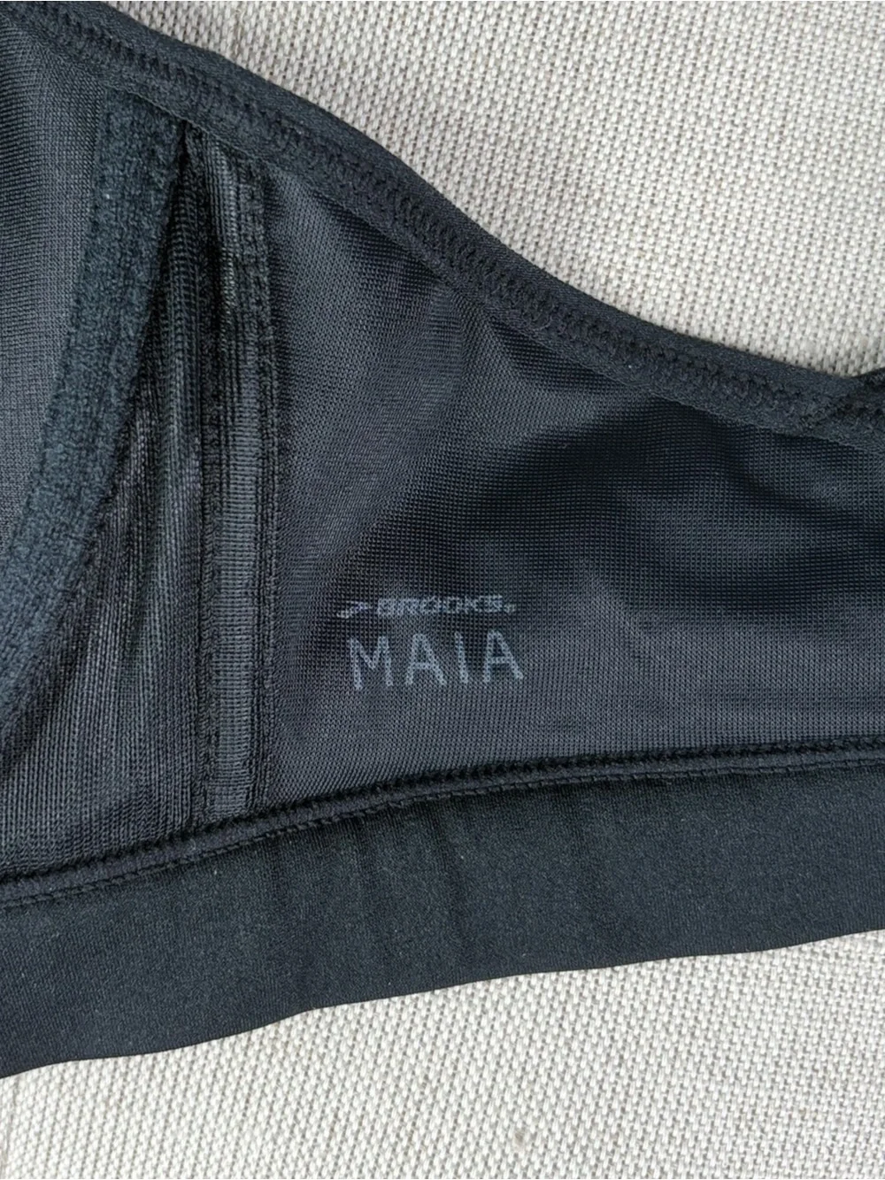 Brooks Running Maia Sports Bra 34D * Gray & Black Underwire Padded Straps Run - Picture 6 of 7